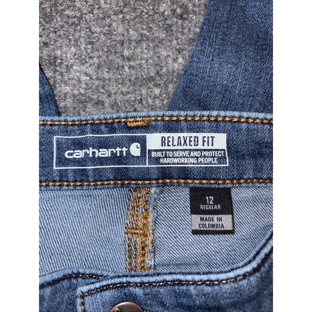 Carhartt Rugged Flex Relaxed Fit Double-Front Jean Size 12 Regular BD5110-W - Picture 8 of 13